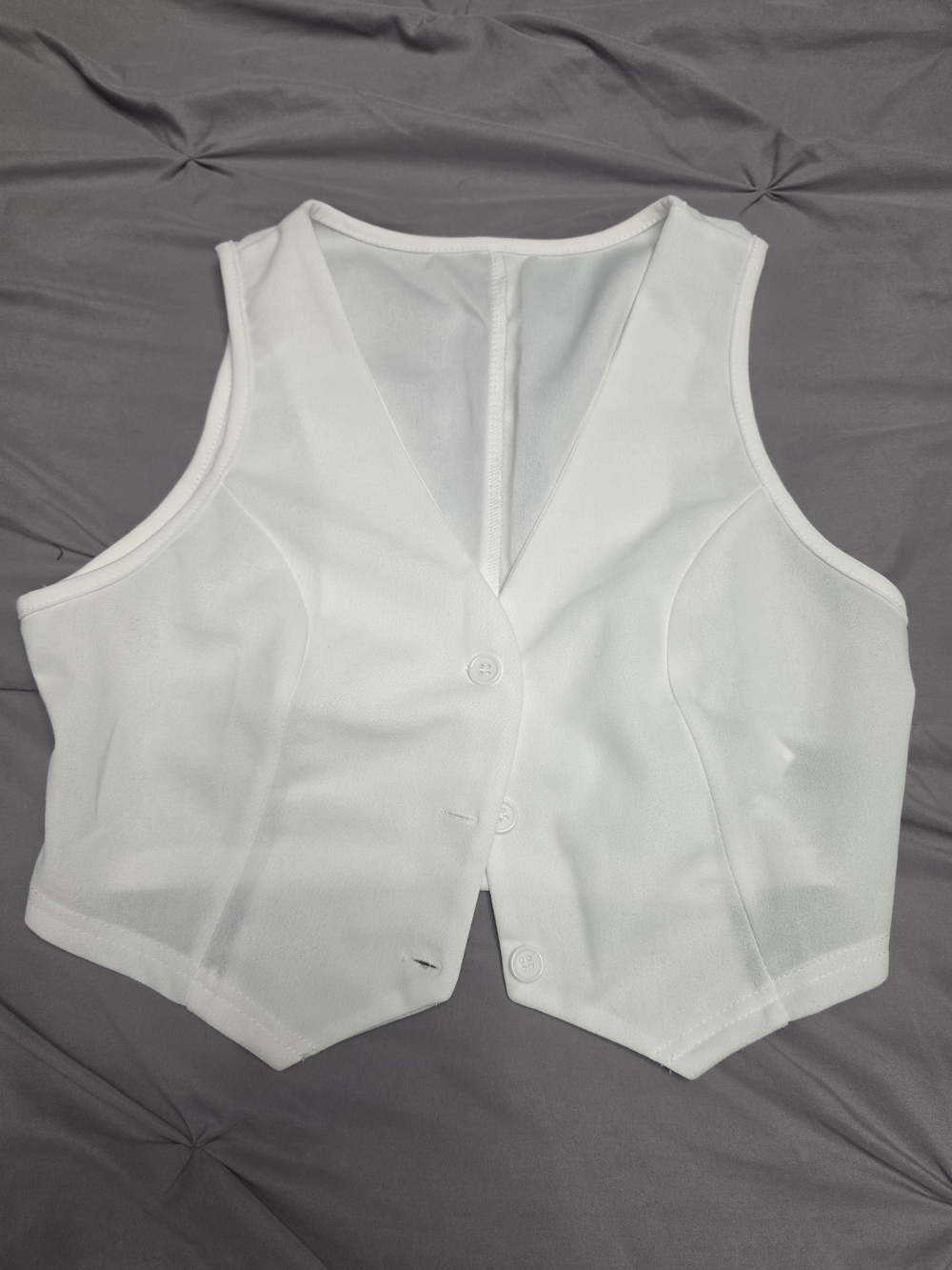 White Women's Button-Front Vest Top